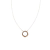 N302s.rg Tri-Toned Multi-Rounded Square Necklace on Silver Chain