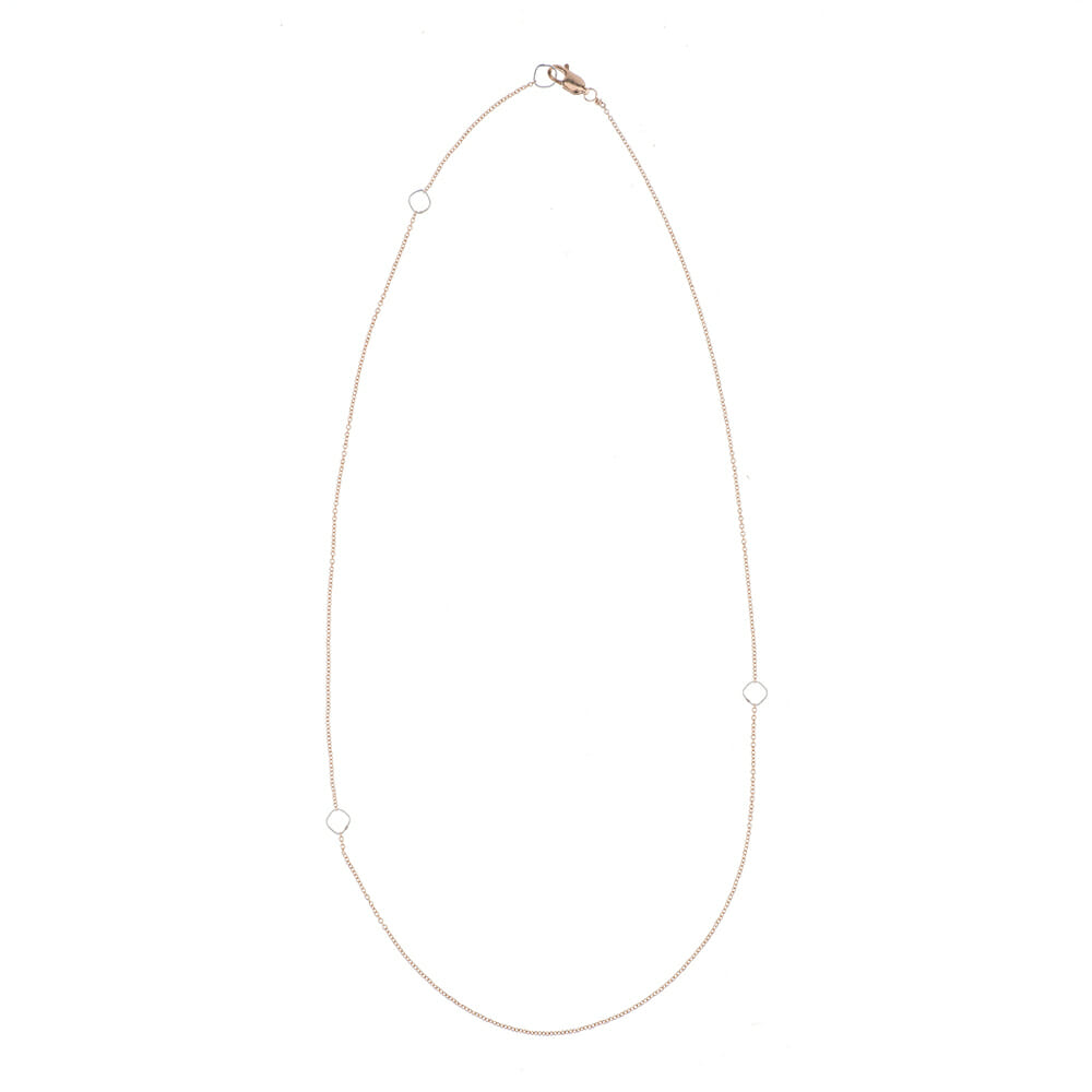 N304g.rg Rose Gold and Silver Delicate Chain Necklace