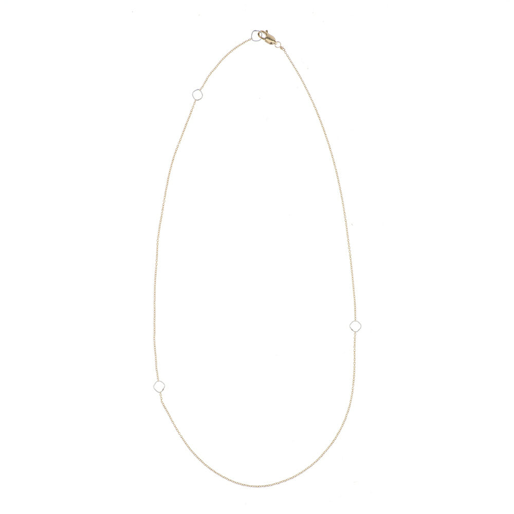 N304g.yg Yellow Gold and Silver Delicate Chain Necklace
