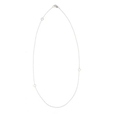N304s.yg Silver and Yellow Gold Delicate Chain Necklace