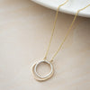 N306g.yg Yellow Gold and Silver Double Square Necklace