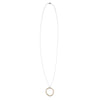 N307s.yg Long Double Square Necklace in Silver and Yellow Gold - Full Length Image