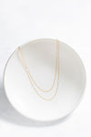 N308g.yg-L Long Rectangle & Delicate Chain Necklace in Yellow Gold and Sterling Silver