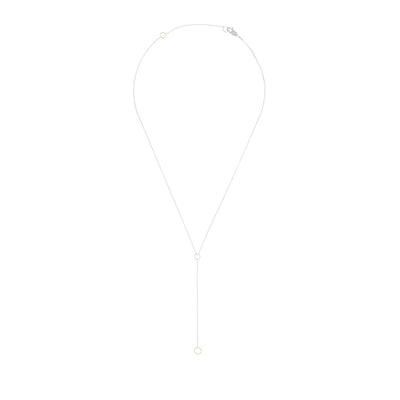 N310s.yg Square Lariat Necklace in Sterling Silver and Yellow Gold