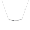 N312 Black & White Channel Arc Necklace with Tiny Diamonds