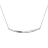 N312 Black & White Channel Arc Necklace with Tiny Diamonds