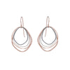 E286g.rg Small Rose Gold, Silver and Black Topography Earrings