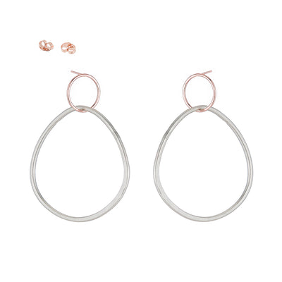 Interlocking Circle & Pear Post Earrings