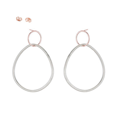 Interlocking Circle & Pear Post Earrings - Colleen Mauer Designs