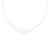 N311s.rg.yg 5-Loop Mini Pebble Necklace in Sterling Silver, Rose Gold and Yellow Gold