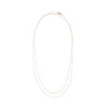 N308g.rg Long Rectangle & Delicate Chain Necklace in Rose Gold and Sterling Silver - Doubled Up