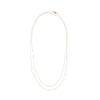 N308g.rg Long Rectangle & Delicate Chain Necklace in Rose Gold and Sterling Silver - Doubled Up