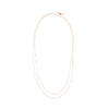 N308g.yg Long Rectangle & Delicate Chain Necklace in Yellow Gold and Sterling Silver - Doubled Up