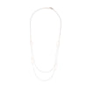 N308s.rg-L Long Rectangle & Delicate Chain Necklace in Sterling Silver and Rose Gold - Doubled Up