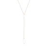 N309g.rg Rectangle Lariat Necklace in Rose Gold and Sterling Silver
