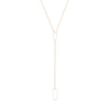 N309g.rg Rectangle Lariat Necklace in Rose Gold and Sterling Silver