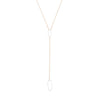 N309g.yg Rectangle Lariat Necklace in Yellow Gold and Sterling Silver