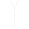 N309s.yg Rectangle Lariat Necklace in Sterling Silver and Yellow Gold