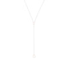 N310s.rg Square Lariat Necklace in Sterling Silver and Rose Gold