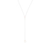 N310s.rg Square Lariat Necklace in Sterling Silver and Rose Gold