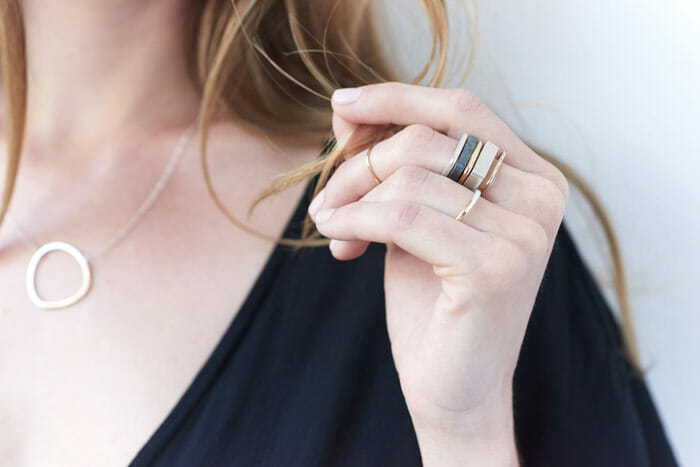 2mm Wide Silver & Gold Stacking Ring | Colleen Mauer Designs