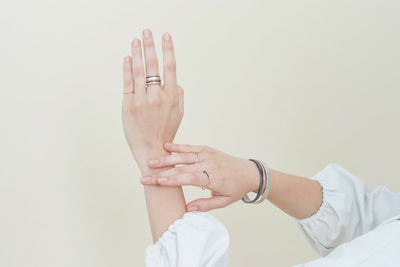 1mm Wide Black & Gold Stacking Ring - Colleen Mauer Designs