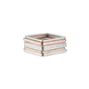 R44.SQ 5-Stack Mixed Metal Square Stack in Rose Gold, Sterling Silver & Yellow Gold