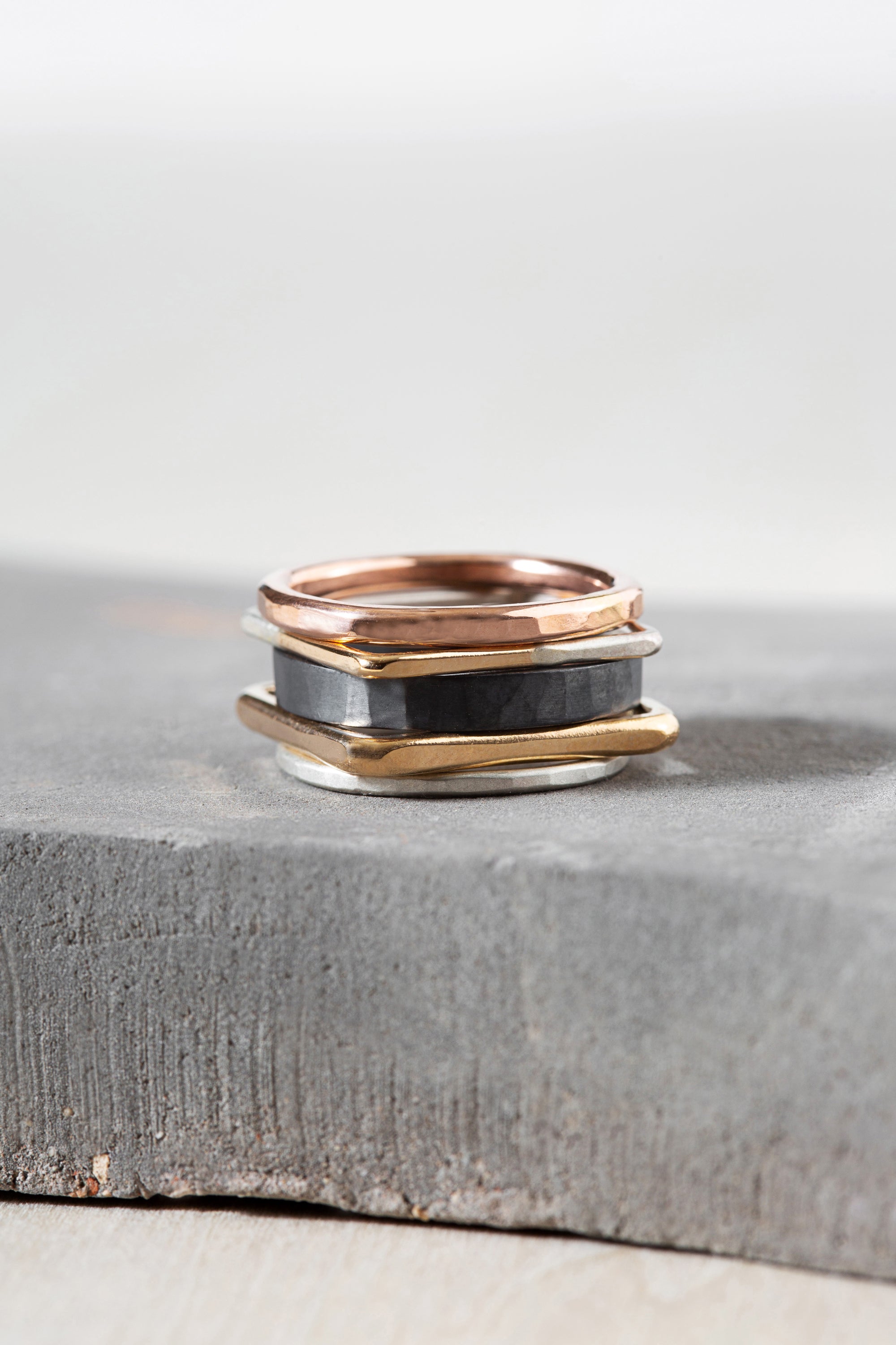 R50x.SQ.RND 5-Stack Mixed Shape Ring Stack