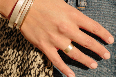 14k Gold Round Plane Ring - Colleen Mauer Designs