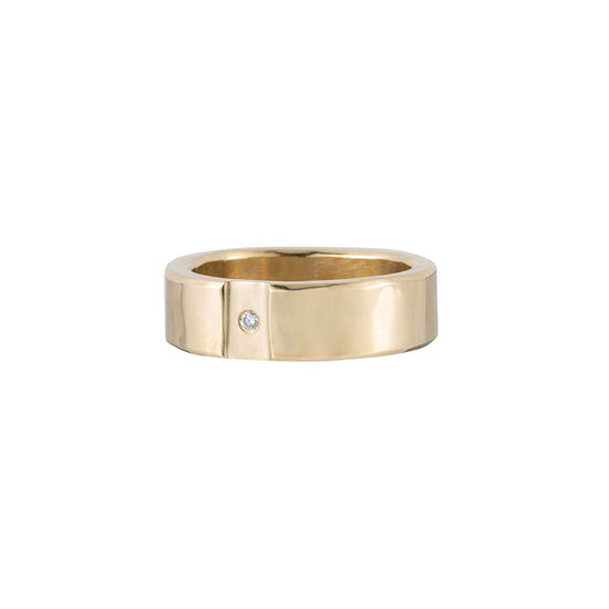 Solid Gold Channel & Diamond Ring