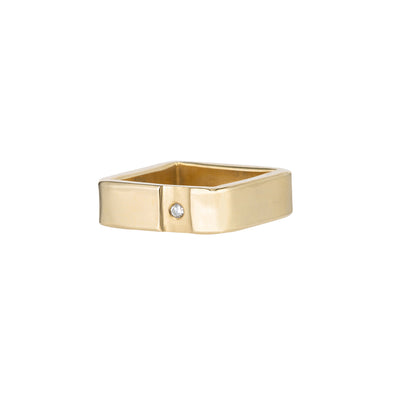 14k Gold Channel & Diamond Ring - Colleen Mauer Designs