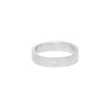 SSQ4-1.5 4mm Matte Silver Hammered Square Ring with 1.5mm Diamond