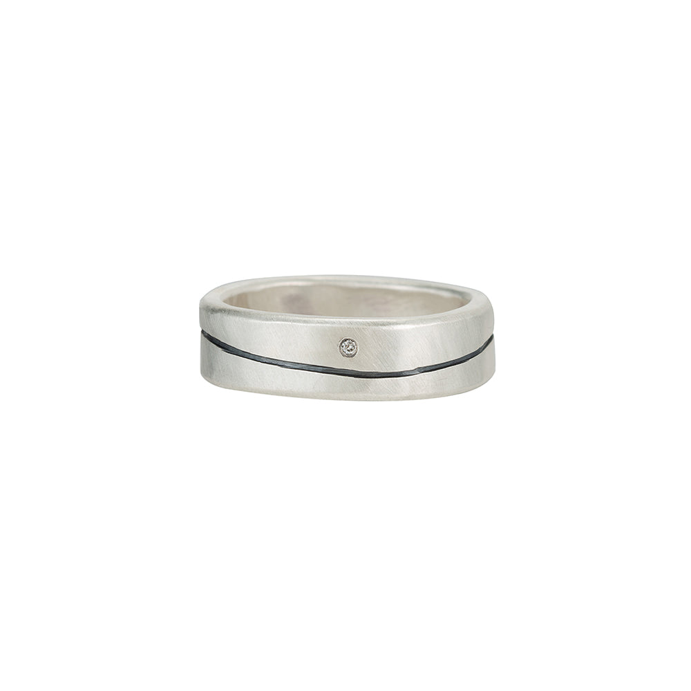 R-SRS6-L-1.0 Line & Channel Sterling Round Ring