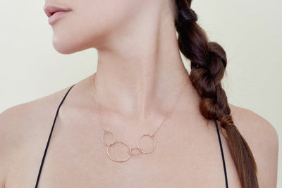 N193rg Organic Four Loop Necklace in Rose Gold