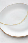 N305 Delicate Double Yellow Gold Monotone Chain Necklace - Lifestyle Image