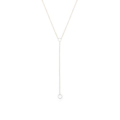 N310g.rg Square Lariat Necklace in Rose Gold and Sterling Silver