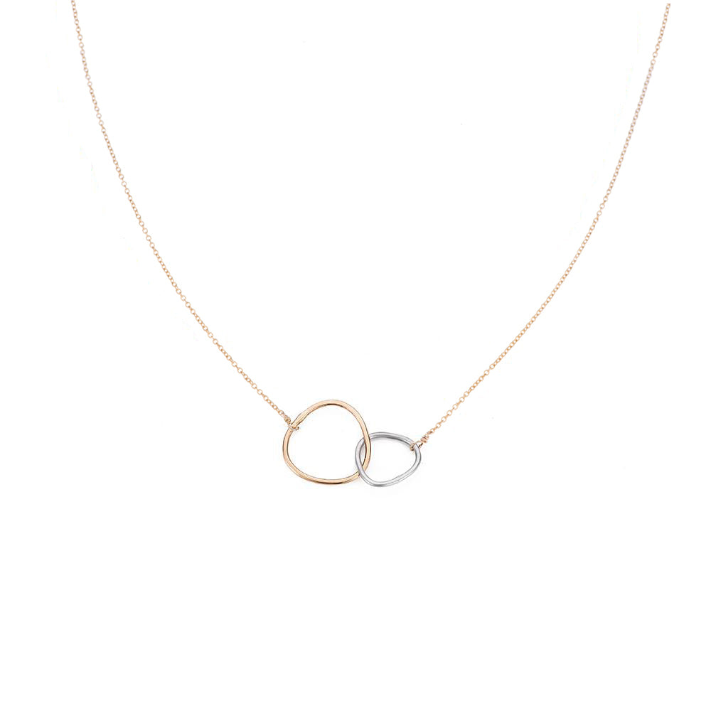 9ct Gold Two Tone Polished Double Circle Pendant | Prouds