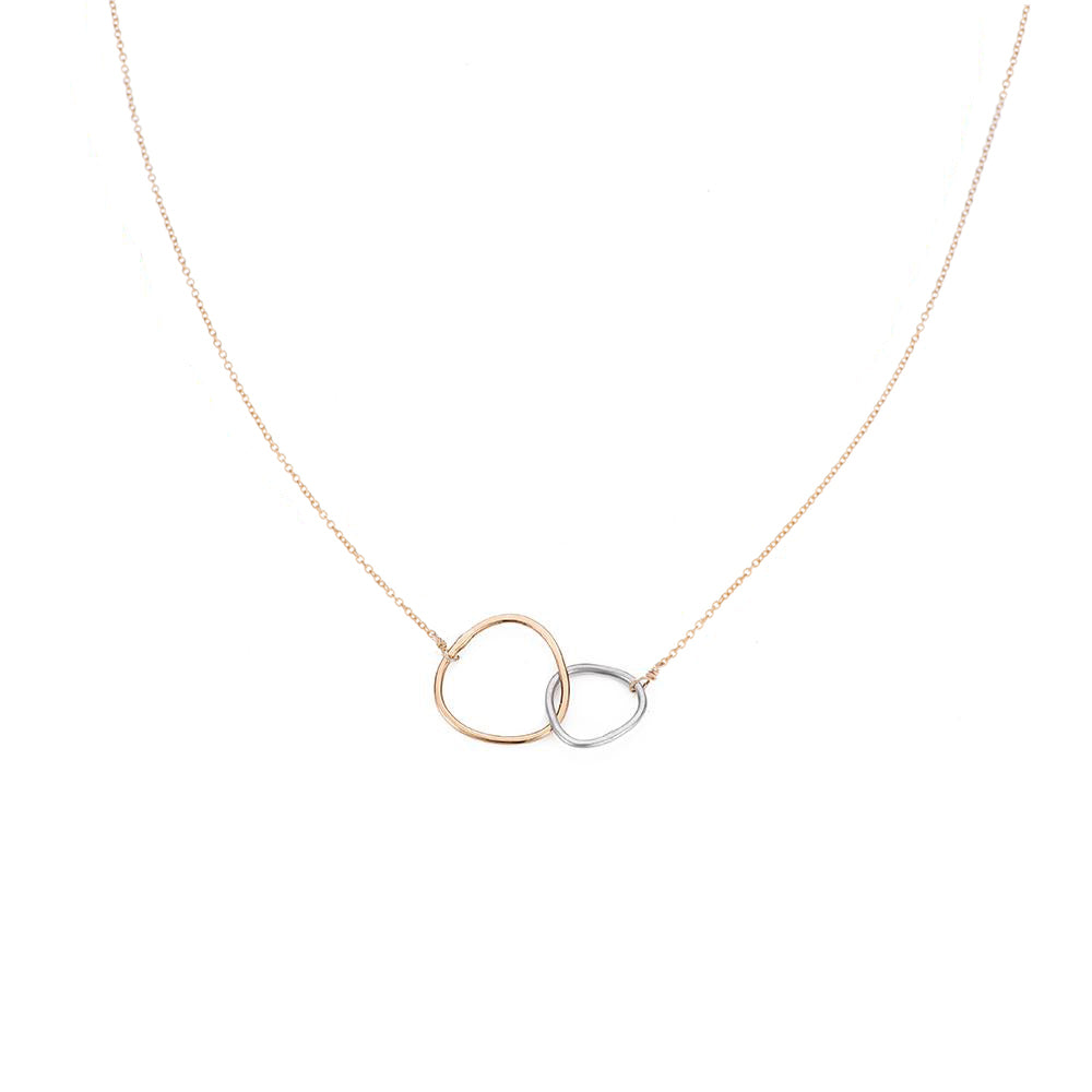 Silver Gold Interlocking Necklace