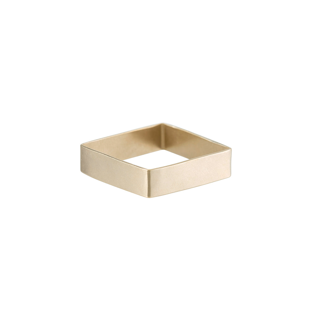 14k Gold Square Plane Ring - Colleen Mauer Designs