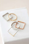 R46.sq.rnd 5-Stack Mixed Shape Ring Stack