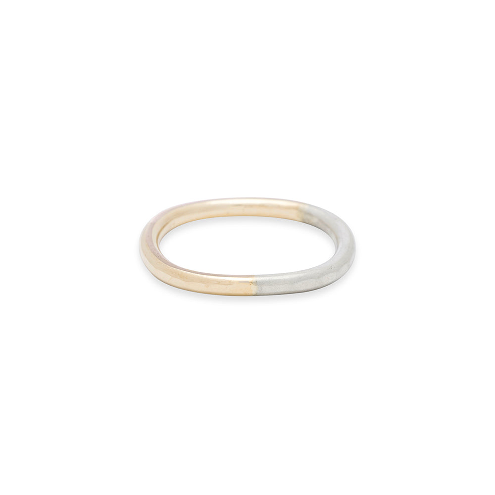 2mm Wide 14k Gold & Silver Round Ring - Colleen Mauer Designs