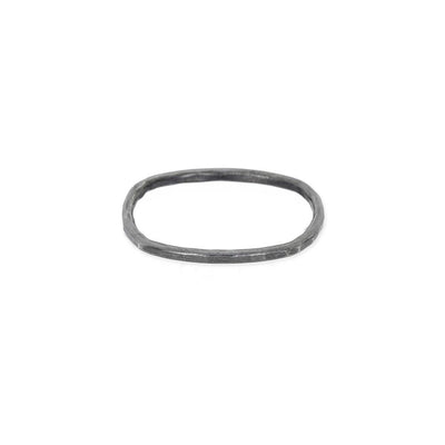 TNORS Thin Individual Round Stacking Ring in Black Oxidized Silver