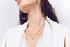 N283x.rg Black Oxidized Silver and Rose Gold Cinq Necklace - Model Image