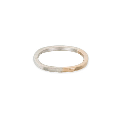 TTRS Thick Yellow Gold & Silver Individual Round Stacking Ring